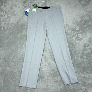 Kenneth Cole Mens Gray Dress Pants W36 L34 Slim Fit Repreve Fabric a1112